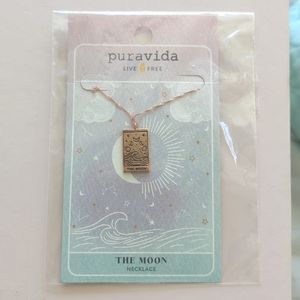 Tarot Card Moon Charm Necklace